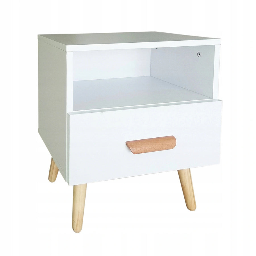 Nachtkastje - MDF Grenen - 1 Lade - Wit