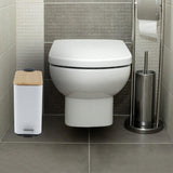 Pedaalemmer - Staal en Bamboehout - Wit - 5L