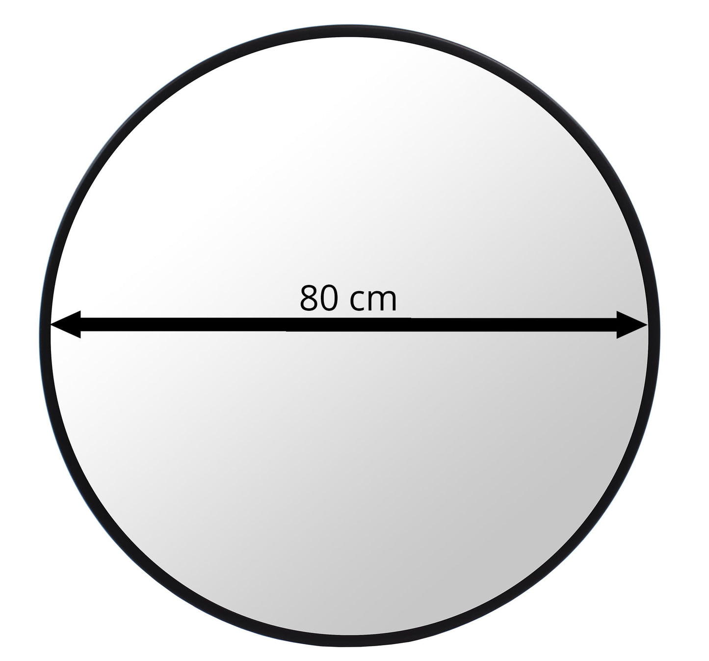 Ronde spiegel - 80 cm diameter - zwart frame