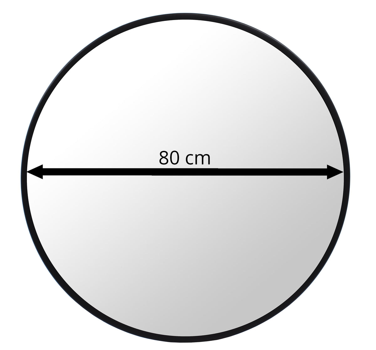 Ronde spiegel - 80 cm diameter - zwart frame