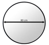 Ronde spiegel - 80 cm diameter - zwart frame
