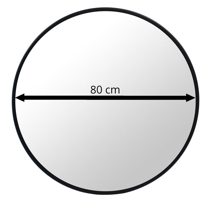 Ronde spiegel - 80 cm diameter - zwart frame
