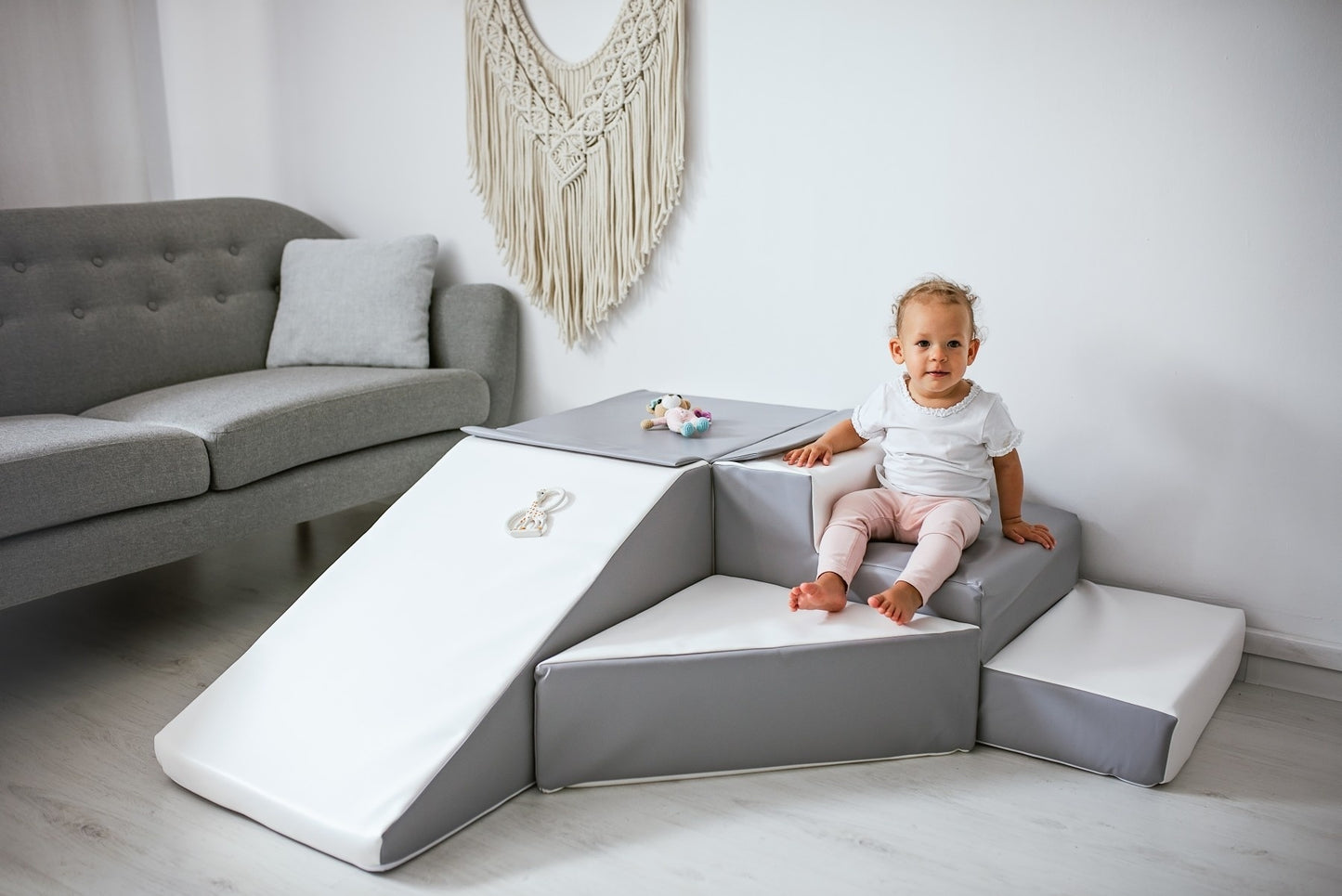 SCHUIMEN GLIJBAAN - Meerdere vormen - 40cm hoog - Wit/Grijs/Paars