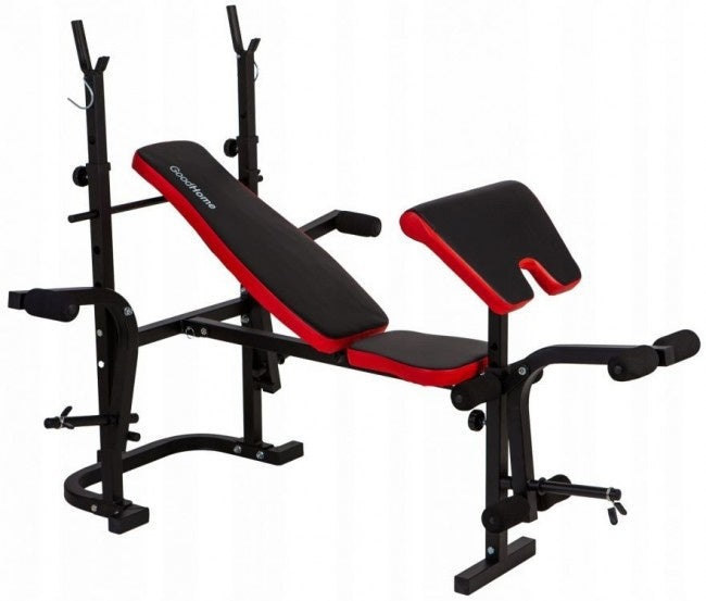 HALTERBANK - Multifunctioneel, Verstelbaar, Max 120kg - Zwart/Rood