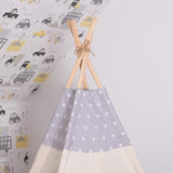 TIPI TENT - 100% Katoen - Inclusief Kussenhoezen - Beige/Grijs - H160xB120xD100 cm