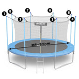 TRAMPOLINENET - Weerbestendig-Duurzaam - 366-374 cm