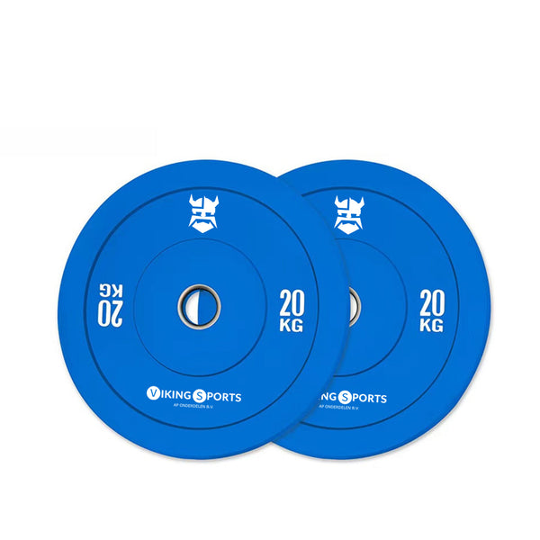 BUMPER PLATE - 20 kg schokabsorberend rubber - blauw