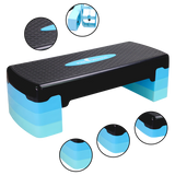 AEROBIC STEP - Verstelbaar 10/15/20 cm - Zwart/Blauw - 67x27 cm