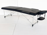 MASSAGETAFEL - Opvouwbaar Aluminium - Verstelbare Hoofdsteun - Zwart 185x70 cm