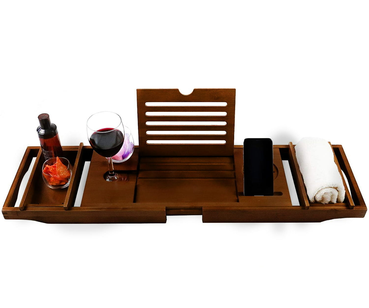 Bamboe Badplank - Wijnglashouder - 75-110cm