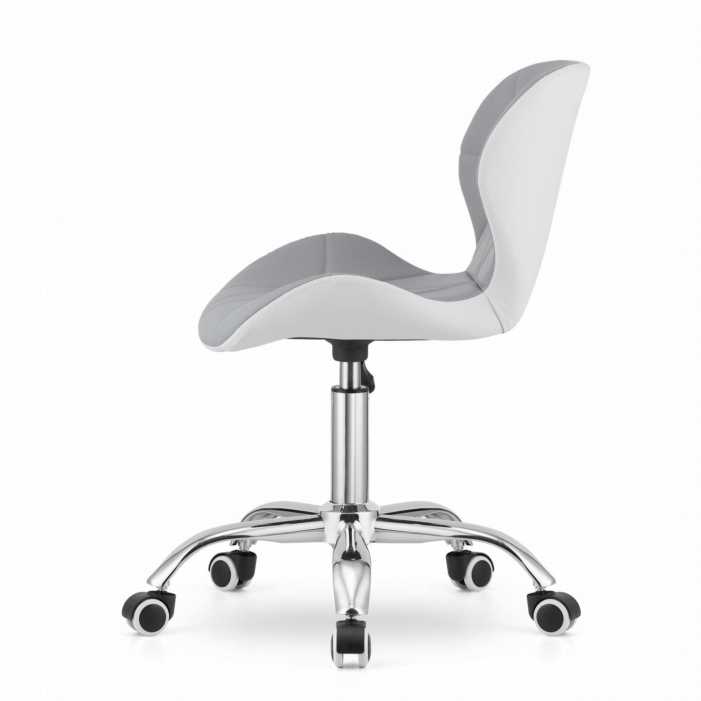 BUREAUSTOEL - Ergonomisch, Draaibaar, Eco-leer - Grijs/Wit