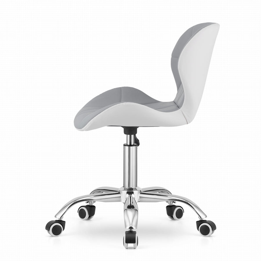 BUREAUSTOEL - Ergonomisch, Draaibaar, Eco-leer - Grijs/Wit