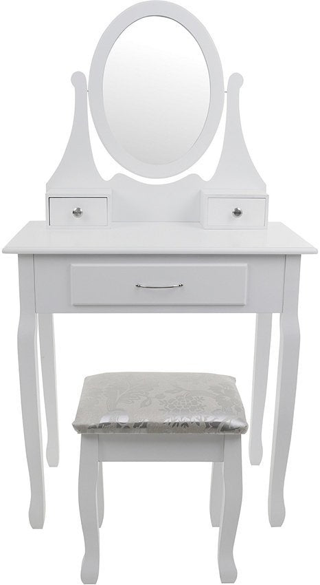 Kaptafel - kantelbare spiegel & 3 lades - wit