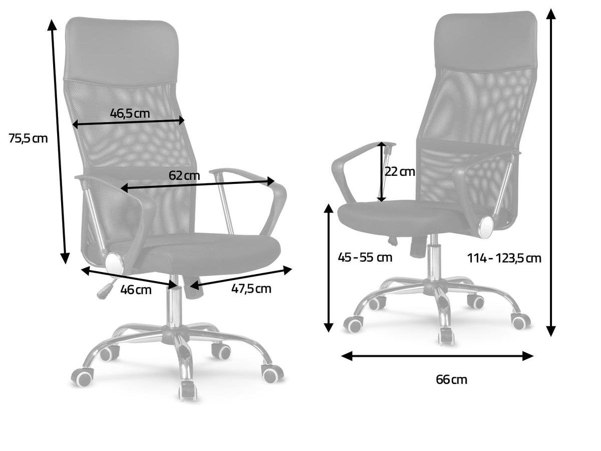 Fauteuil - Ergonomisch Microgrid, Verstelbare Zithoogte - Grijs