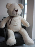Knuffelbeer - 165cm Pluche I Love You - Crème