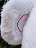 KNUFFELBEER - 160cm - geborduurd hart - wit