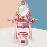 Kaptafel - Met Spiegel en Verlichting - Roze - 44x24,5x76 cm