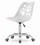 Kinderbureaustoel - Ergonomisch Design, Eco-lederen Kussen - Wit/Roze