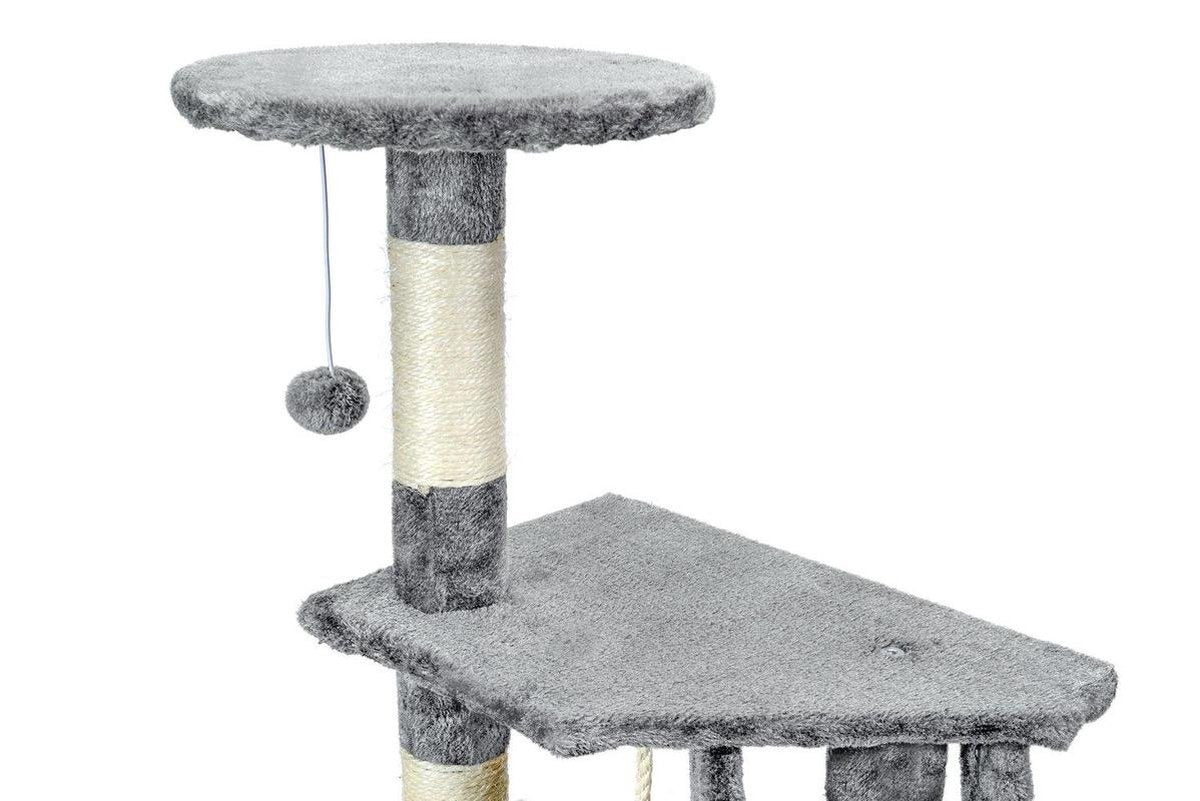 Krabpaal - 6 slaapplateaus met sisal-koord - Grijs 117,5 cm