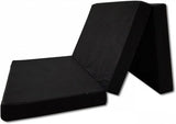 Logeermatras - opvouwbaar, wasbare hoes, 200x120x10 cm - zwart