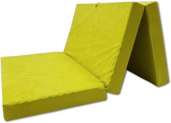 Logeermatras - Opvouwbaar, Comfortabel, Wasbare Hoes - Groen 200x120x10 cm