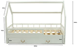 KINDERBED - Houten Huisvorm Met Lade - 80x160 cm