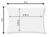 schaduwdoek - uv-bescherming-wind-en-waterbestendig - 3x5m