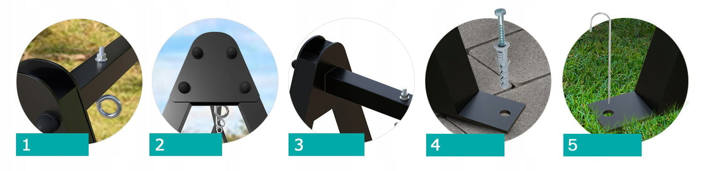 Schommelframe - 3-in-1 Multifunctioneel - Zwart