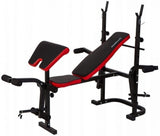 HALTERBANK - Multifunctioneel, Verstelbaar, Max 120kg - Zwart/Rood