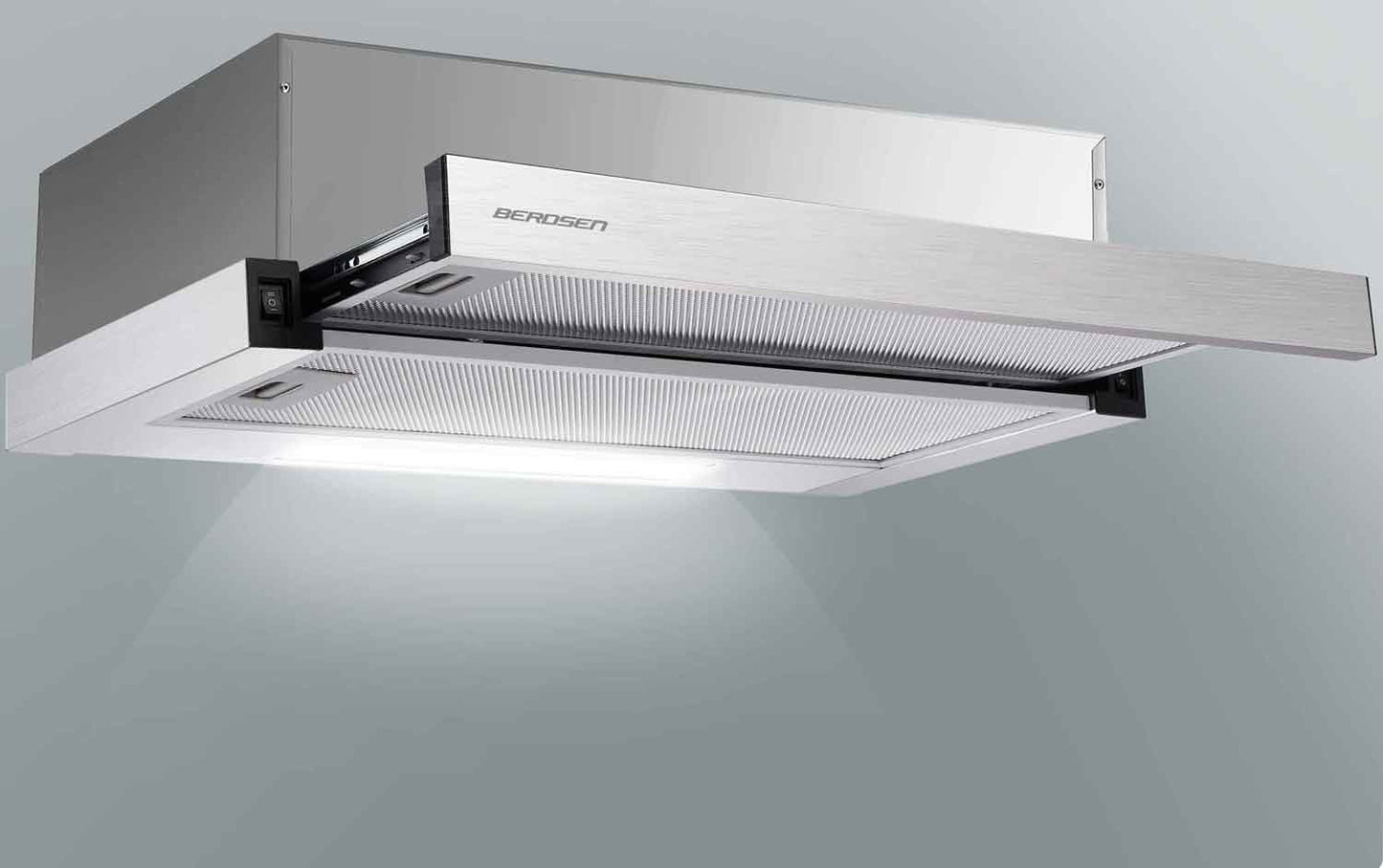 afzuigkap - telescopisch 50cm 200m3/u LED - inox