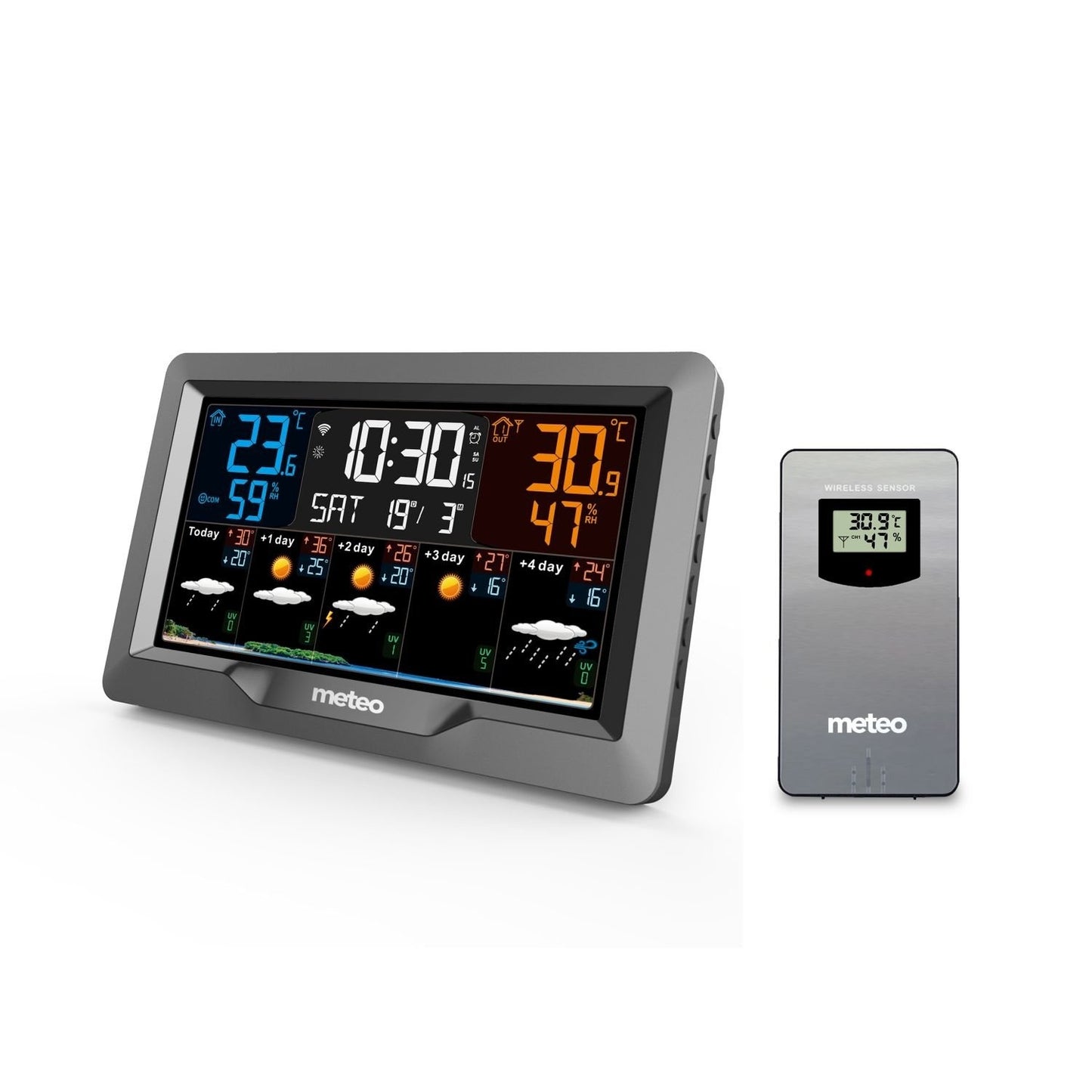 Weerstation - Draadloze Metingen, Wifi, UV-indicator - Grijs