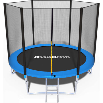 Trampoline - veiligheidsnet & ladder - 244 cm blauw/zwart