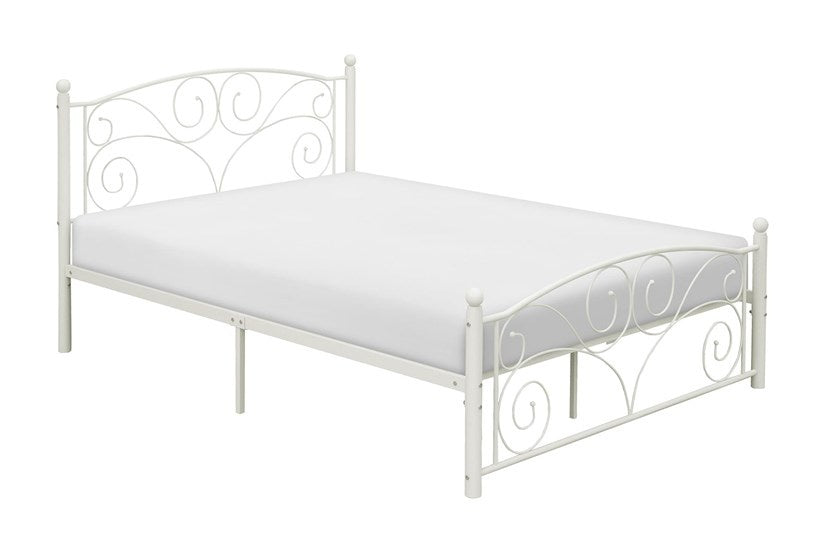 Metalen bedframe - inclusief lattenbodem - wit - 120x200cm