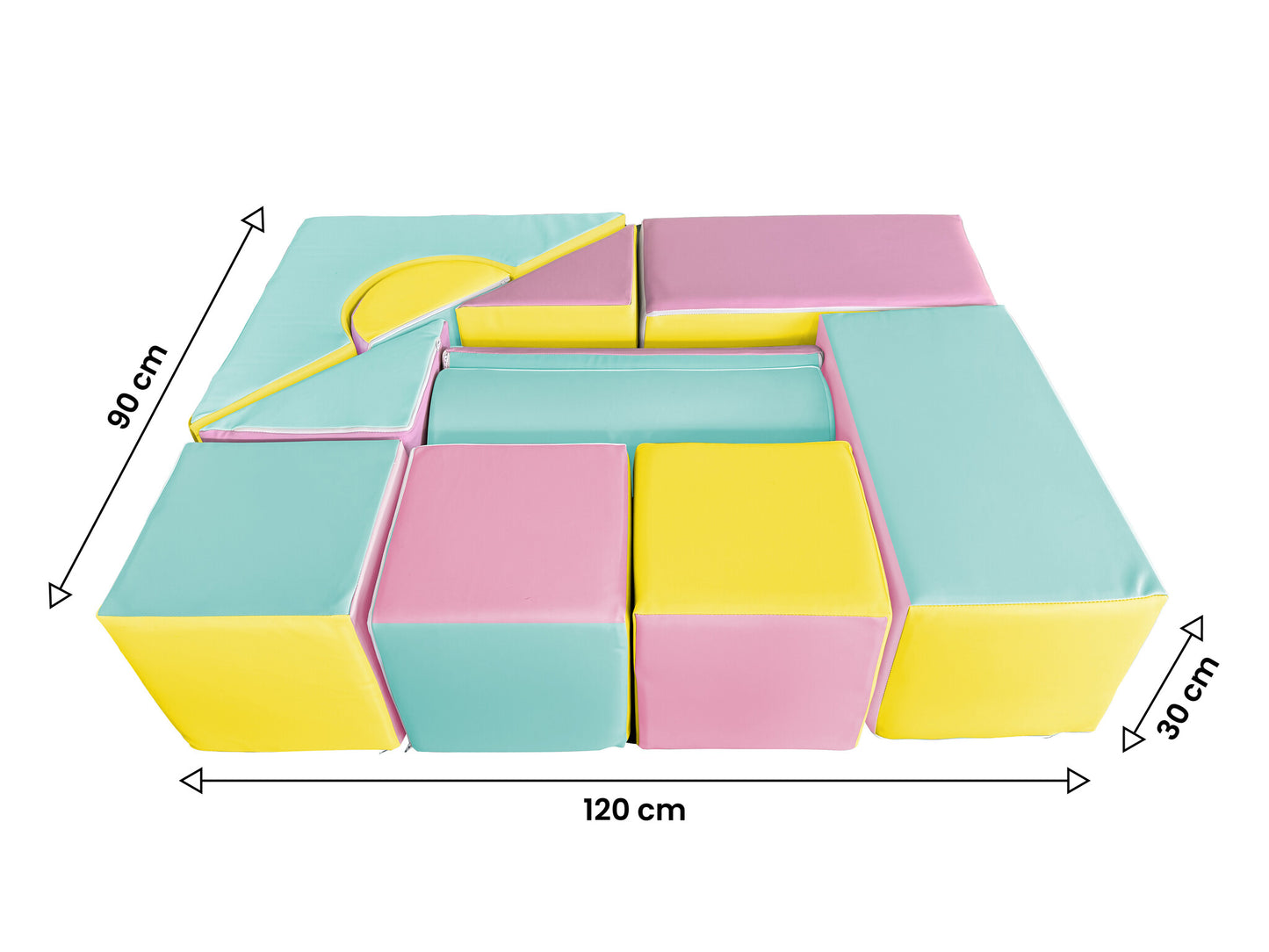 Bouwblokkenset - 11 Elementen - Pastelkleuren
