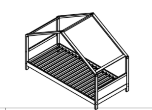 HUISBED - massief grenenhout - wit - 90x200cm