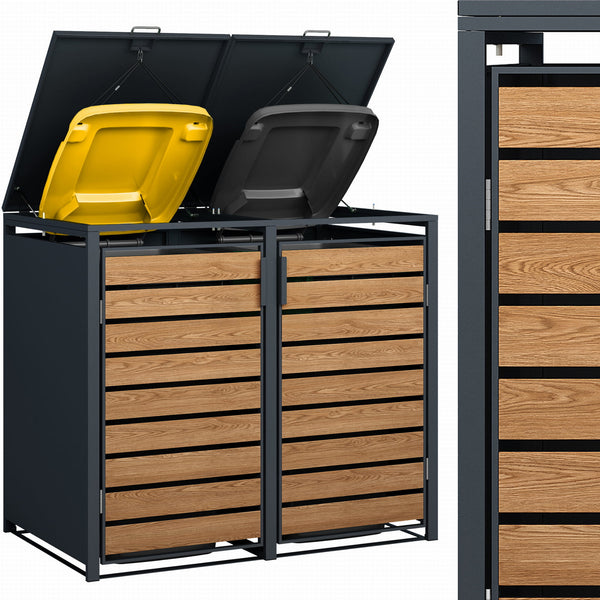 Containerombouw - Weerbestendig en Onderhoudsvrij - Antraciet en Hout