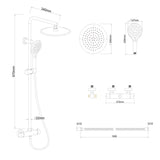 DOUCHETSET - Thermostaatkraan met Regendouche 25 cm - Mat zwart