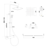 REGENDOUCHESET - Thermostaatkraan met ANTI-CALC en ANTI-TWIST - Mat Zwart