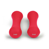 Dumbells - Neopreen 6kg Set - Donkerroze