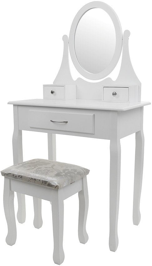 Kaptafel - kantelbare spiegel & 3 lades - wit