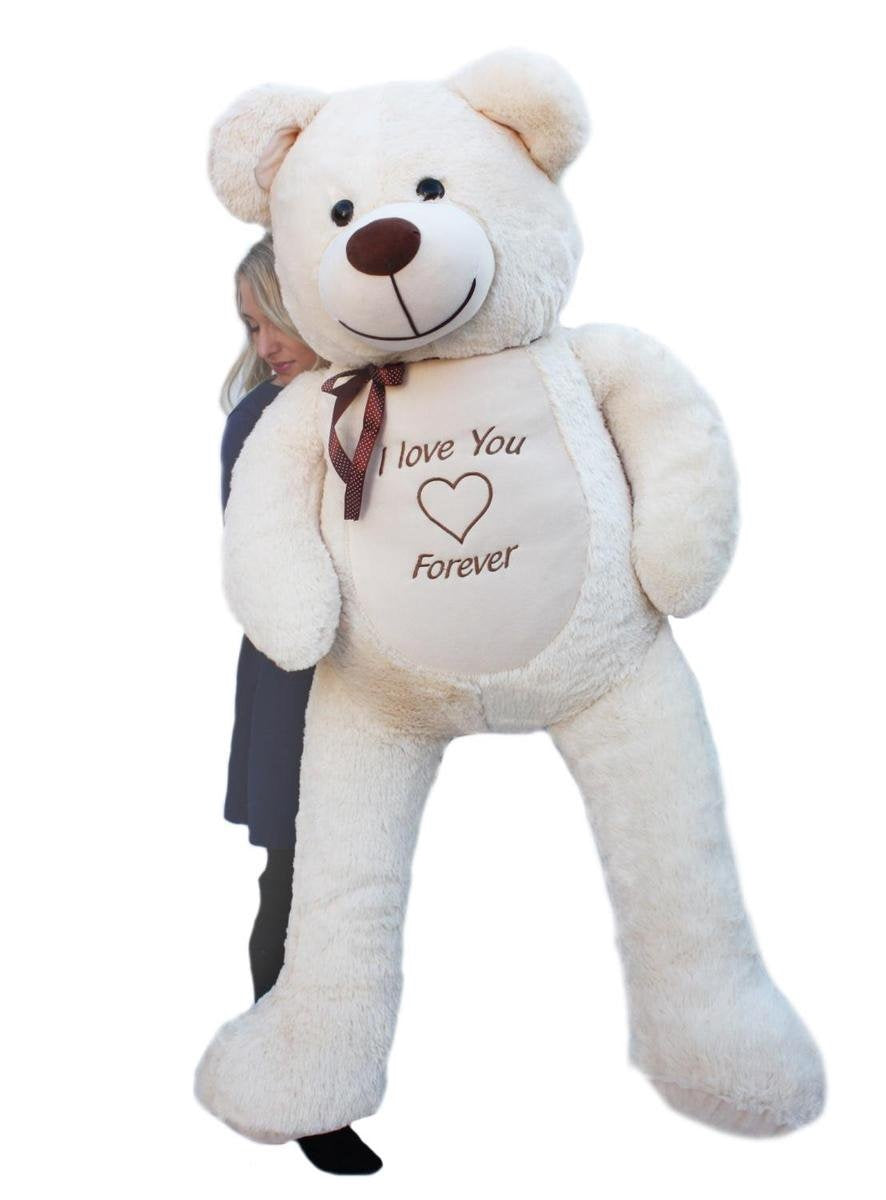 Knuffelbeer - 165cm Pluche I Love You - Crème