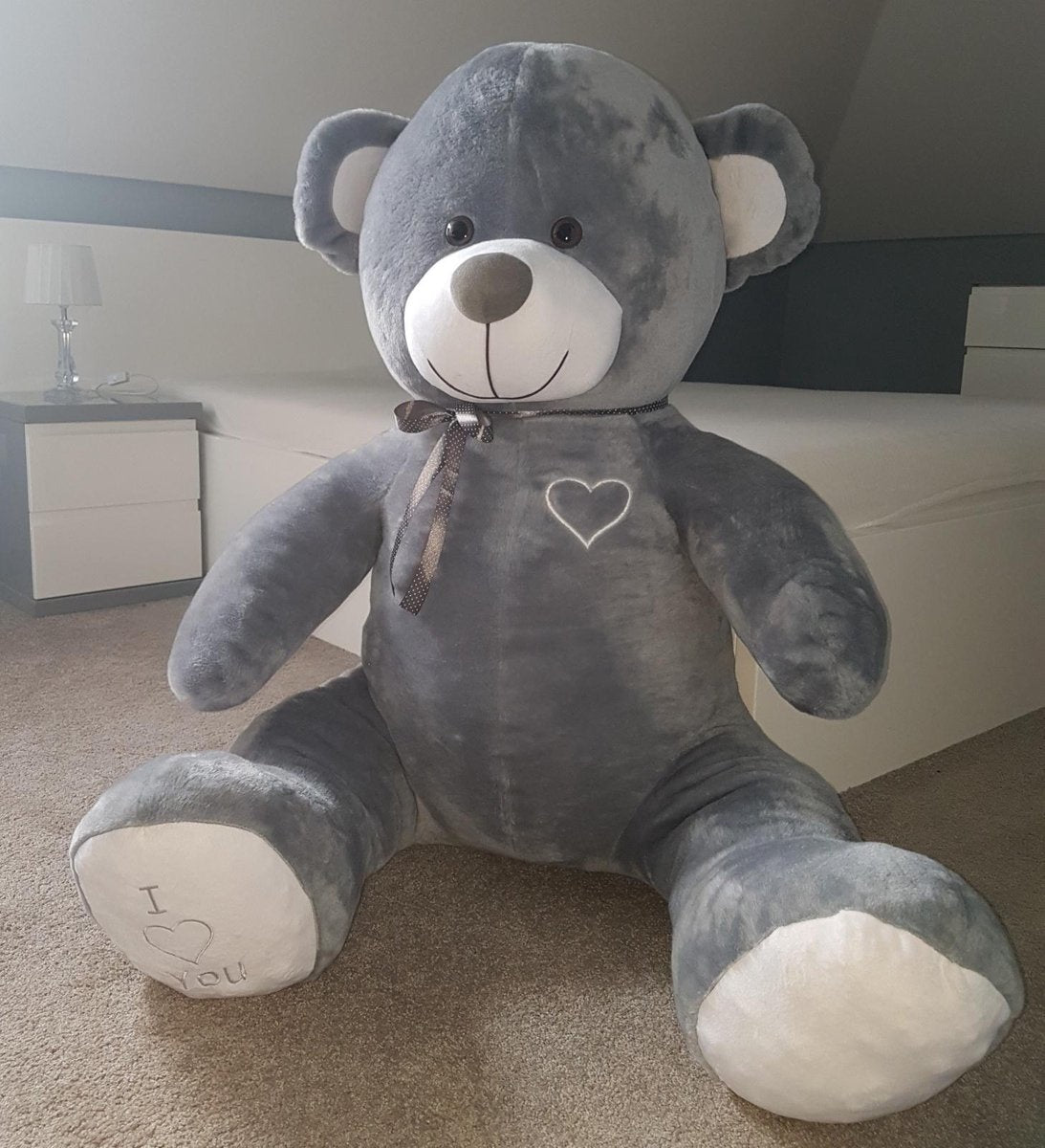 Teddybeer - i love you tekst - roze - 190 cm
