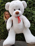 KNUFFELBEER - 160cm - geborduurd hart - wit