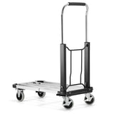 TRANSPORTWAGEN - lichtgewicht aluminium, telescopisch, 150 kg - zilver/zwart
