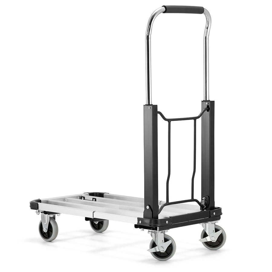 TRANSPORTWAGEN - lichtgewicht aluminium, telescopisch, 150 kg - zilver/zwart