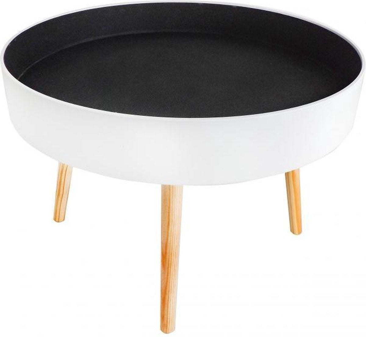 SALONTAFEL - Verwijderbaar tafelblad - Opbergruimte - Wit
