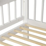 KINDERBED - huizen-thema-ontwerp - wit - 160x80 cm