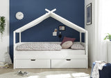 HUISBED - 2 opberglades - wit - 90x200 cm