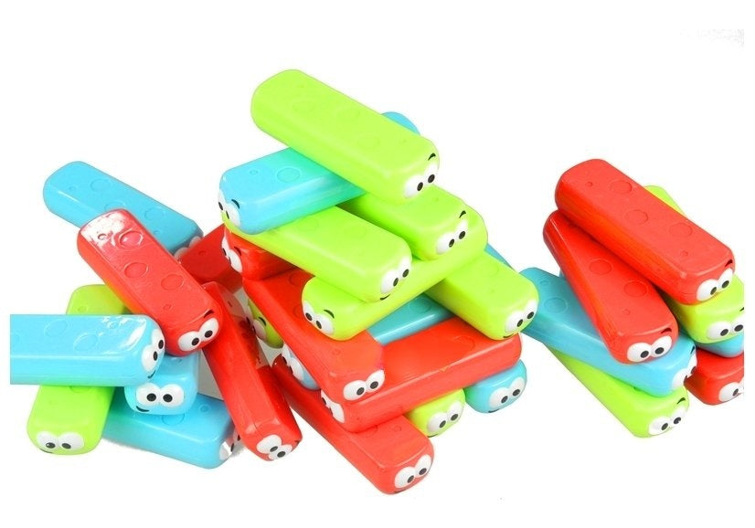 JENGA arcadespel - kleurrijke versie voor kinderen - 10x4,5 cm blokken