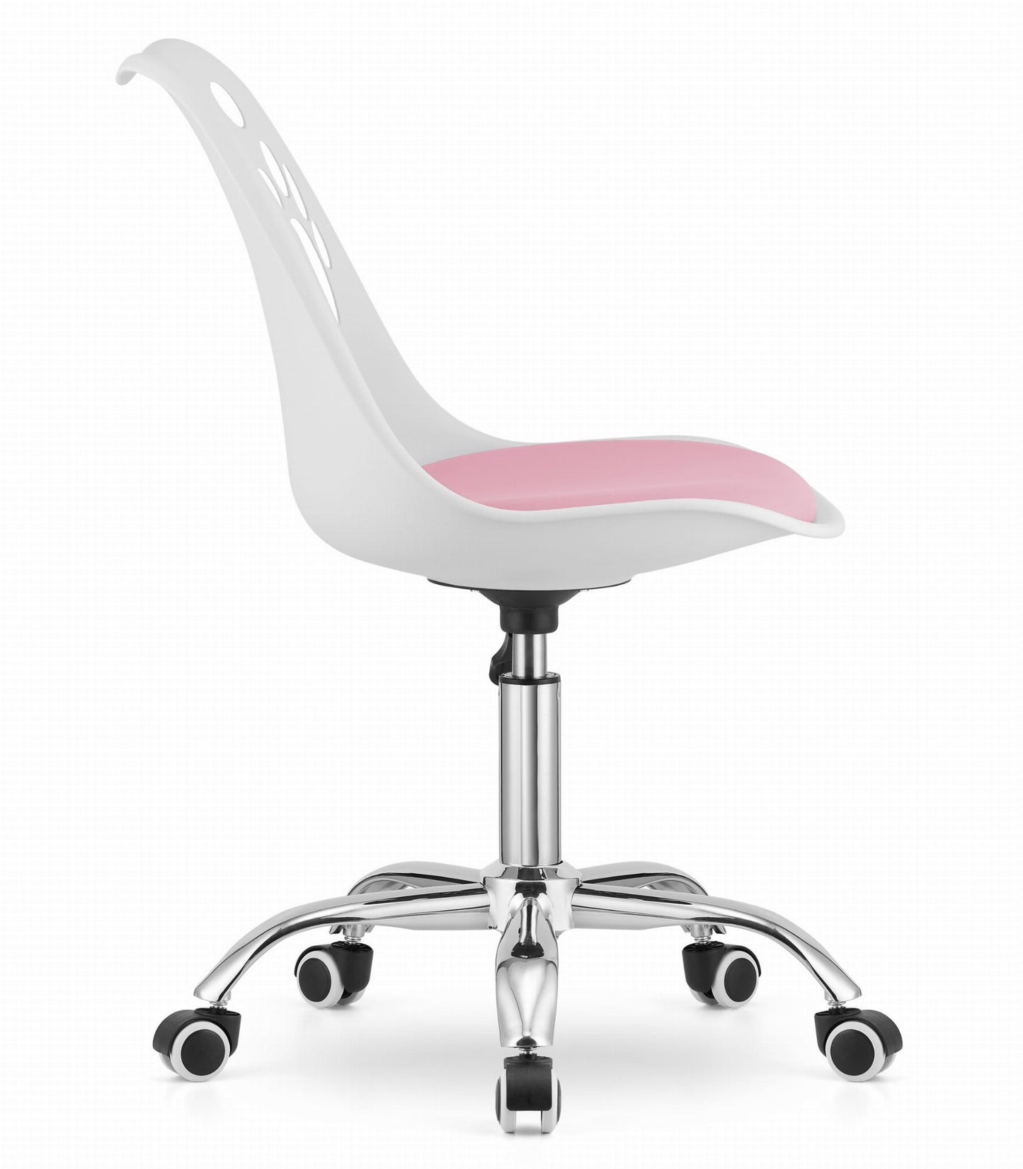 Kinderbureaustoel - Ergonomisch Design, Eco-lederen Kussen - Wit/Roze